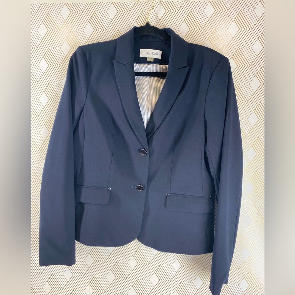 NWOT Calvin Klein dark navy blue Blazer